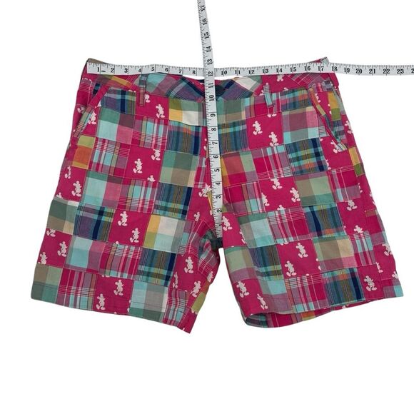 Disney Mickey Mouse Patchwork Madras Bermuda Shorts Size L - Picture 9 of 12
